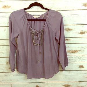 Rebecca Taylor Silk Peasant Boho Top